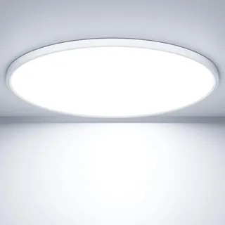 OUILA LED Deckenleuchte Flach Rund - Ø40CM Deckenlampe LED 36W 6500K 3600LM IP44 Wasserdichte Badezimmer lampe, Küchenlampe Deckenleuchte Kaltweiß für Küche Bad Schlafzimmer Flur Keller