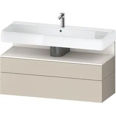 Duravit Qatego Waschtischunterbau, 1 Auszug und 1 Schublade, 1190x470x590mm, Nische Weiß Supermatt, QA4396084, Farbe: Taupe Supermatt/mit Nischenbeleuchtung