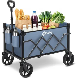 Sekey Bollerwagen Faltbar Klein 80KG blau