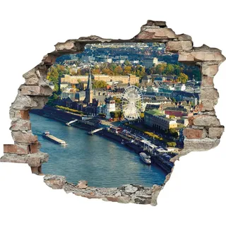 Queence »Düsseldorf« Wandsticker, Wandbild, selbstklebend, 3D, Wanddurchbruch,