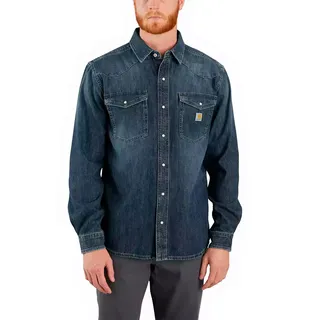 Carhartt Denim Snap Front Langarmhemd - Wyatt - XL
