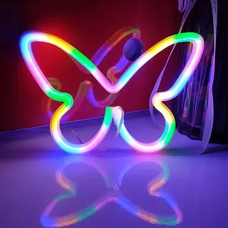 Schmetterling Deko Led Neon Wanddekoration, Nachtlicht Für Weihnachten Mädchen Geburtstagsgeschenk Wohnzimmer Schlafzimmer Zimmer Wand Dekoration