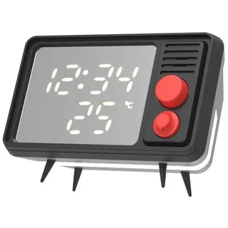 MOB Speaker Alarm Clock with Light TV Retro Grey