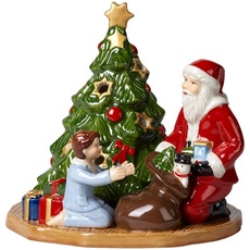 Bild Christmas Toy's Windlicht Bescherung, dekorative Figur aus Hartporzellan, für Teelichter geeignet, Wachs, bunt, 15 x 14 x 14 cm