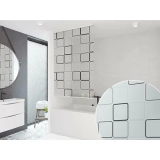 KS Handel 24 HALB-Kassetten DUSCHROLLO 4 Breiten 9 Designs ZUR Wahl DUSCHVORHANG Weiss GRAU GRÜN BLAU (120, Quadro)