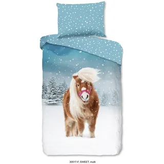 Bettwäsche , Multicolor , Textil , Pferd , 140x200 cm , atmungsaktiv , Heimtextilien, Bettwäsche & Leintücher, Bettwäsche, Flanell-Bettwäsche