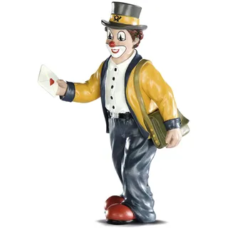 Gilde Deko Figur Clown die Gute Nachricht - Dekofigur Clown Sammlerfigur - Weihnachten Geschenke für Frauen - Mehrfarbig- Höhe 16 cm