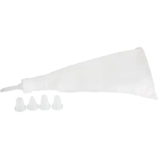 Zenker 44730 Spritzbeutel mit 5 Tüllen aus PEVA/PP, Kunststoff, weiß
