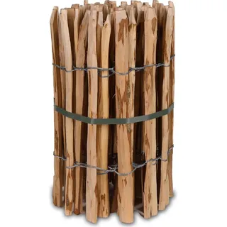 H4L Staketenzaun Holzzaun 60cm Höhe Haselnuss Zaun 5m Länge, Gartenzaun, 4-6cm Lattenabstand