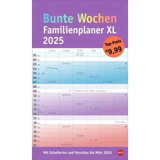 Heye Bunte Wochen Familienplaner XL 2025