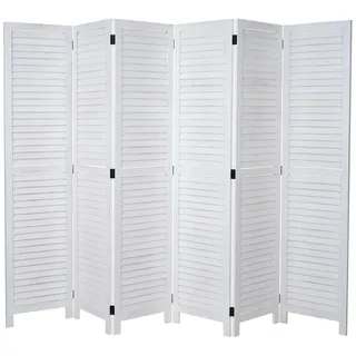 MCW Paravent Weiß , Holz , 243x170x2 cm , Wohnzimmer, Raumteiler, Paravents