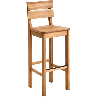 Cantus Barhocker , Eichefarben , Holz , Wildeiche , massiv , eckig , 40x104x43 cm , Esszimmer, Stühle, Hocker