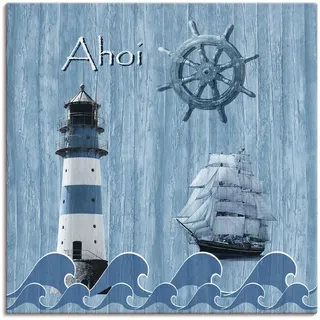 Artland Wandbild "Ahoi im maritimen Blau" Küste 1 Stk. tlg. als Alubild, Leinwandbild in verschied. Größen, farbe bild(er): blau