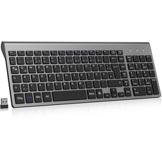 cimetech Kabellose Tastatur Flache Tasten Ergonomisch 2,4 Wireless Keyboard mit USB Empfänger Mini Funktastatur QWERTZ Layout 10m Reichweite Kompatibel mit PC, Desktop, Notebook, Laptop, Windows