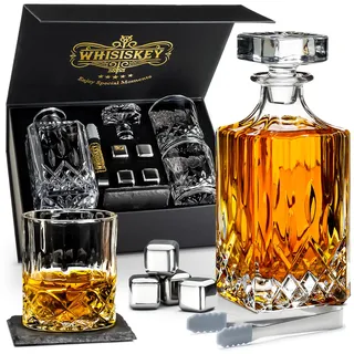 WHISISKEY Whisky Karaffe Set - Whiskey Geschenkset - Geschenke für Männer