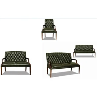 Sofagarnitur 3+2+1 Ledersofa Couch Sofa Garnitur Chesterfield Englischer Stil