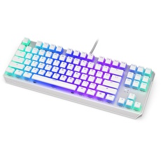 ENDORFY Thock TKL Pudding Onyx White Blue, Mechanische TKL-Tastatur, konfigurierbare RGB-Hintergrundbeleuchtung, mechanische Kailh Blue-Schalter, langlebige Pudding PBT-Tastenkappen, EY5A007