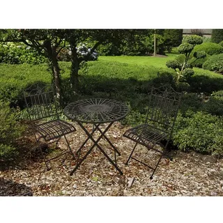 Garden Pleasure Mangan Set 3-tlg. antik-schwarz klappbar