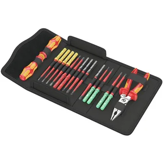 WERA Kraftform Kompakt VDE 17 extra slim 1 Tool Finder, Handwerkzeugset, 17-tlg. inkl. Tasche (05006612001)