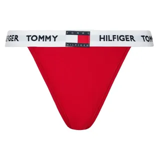 Tommy Hilfiger Damen Slip Bikini Form Tanga mit Spitze, Rot (Primary Red), M
