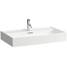 Laufen Kartell Waschtisch unterbaufähig, 3 Hahnlöcher, mit Überlauf, 800x460mm, H810336, Farbe: Weiß