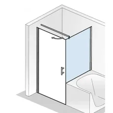 HSK Favorit Nova verkürzte Seitenwand für Drehtür, Größe: 90 x 170 cm (B/H), Duschkabinen: Alu-silbermatt: ESG klar mit Edelglas