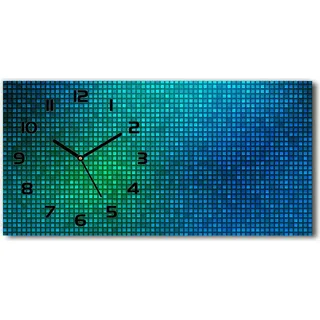 Wanduhr aus Glas – 60x30 cm - Glasbild - Glasuhr - Gehärtetes Glas - schwarze-zeiger - Abstrakter Hintergrund