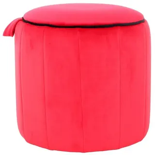 Kayoom Hocker , Rot , Textil , rund , 43x42x43 cm , Wohnzimmer, Sessel, Hocker & Hockerbänke, Sitzhocker