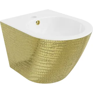 Mexen Lena hängendes Bidet, weiß/goldenes Schuppenmuster - 35224808