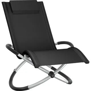 tectake Sonnenliege Paulina, 150 x 73 x 93 cm, schwarz , Schwarz , Metall , 73x93x150 cm , Gartenmöbel, Gartenliegen