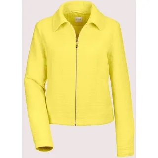 Jerseyblazer MADELEINE "Blazer Kurzer Bouclé-Blazer", Damen, Gr. 38, gelb (zitrone), Obermaterial: 70% Polyester PES. 30% Wolle WO., Modern, normal, Blazer Jerseyblazer