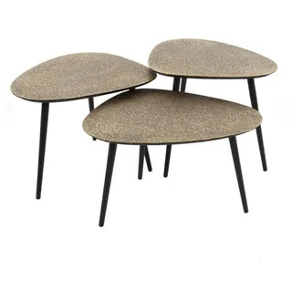 KAWOLA Couchtisch LAUCA Set 3-tlg. Metall bronze dreieckig