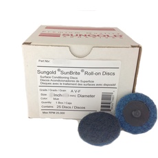 Sungold Abrasives 74929 Blaue sehr feine Vlies-Oberflächenkonditionierung Typ R Schnellwechselscheiben 25/Box, 3,8 cm