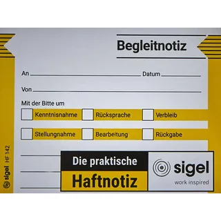 Sigel HF142 Haftnotiz Begleitnotiz 100 x 75 mm, 50 Blatt