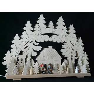 Schwibbogen el. Beleuchtet mit Stritzelkinder und Schneemann b x h= 70x43cm NEU