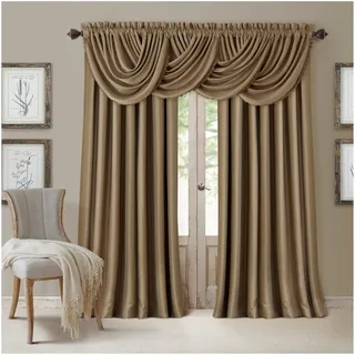 Elrene Home Fashions All Seasons Verdunkelungsvorhang für Fenster, Raumverdunkelung, Stangentasche und Schlaufenvorhang, 132,1 x 241,3 cm, goldfarben, 1 Stück