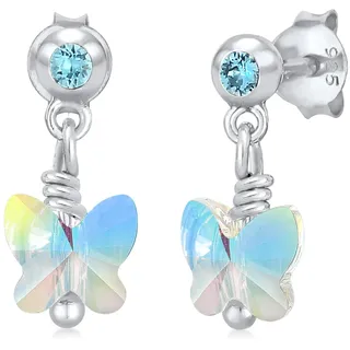 Elli Ohrstecker Funkel Schmetterling blau 925 Sterling Silber