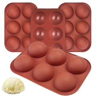 Baxcdyswe 4 Stück Mittlere Kugelform Silikonformen Backen, Halbkugel Backform Schokoladenform Silikon, Silikonform Kugel Schokolade Rund zur Herstellung von Schokolade, Gelee, Dome-Mousse, Kuchen