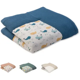 ULLENBOOM Krabbeldecke für Baby 140x140 cm - Dick und weich gepolstert | Außenmaterial: 100% Baumwolle, Alle Materialien OEKO-TEX zertifiziert, Made in EU, Schadstoffgeprüft und waschbar