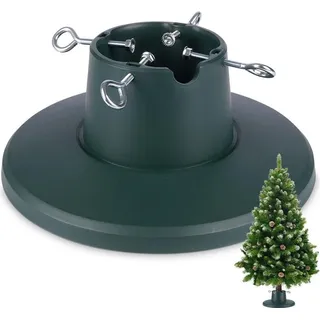Grüner Weihnachtsbaumständer mit Wasserbehälter und Stellschrauben - Grün, dunkelgrün