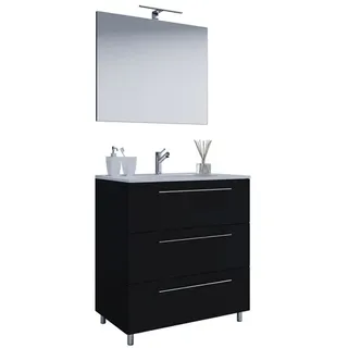 VCM my bath Badmöbel-Set Schubo 914352 schwarz 80,0 x 46,0 x 86,0 cm