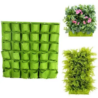 VOANZO Green Garden Vertikaler Pflanzer Multi Pocket Wandhalterung Living Growing Bag Filz Kräutertopf im Innen- und Außenbereich - 36 Taschen (100 x 100 H)