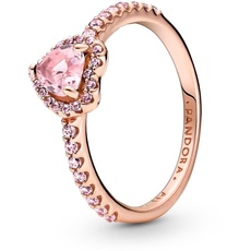 Bild von Timeless Ring "funkelndes Herz" 14k rosévergoldet, rosa Kristall, Zirkonia 188421C04 58