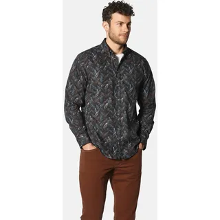 Langarmhemd BABISTA "Hemd GABILOSTI", Herren, Gr. XL, weit, blau (dunkelblau gemustert), Obermaterial: 100% Baumwolle CO., Hemden Langarmhemd