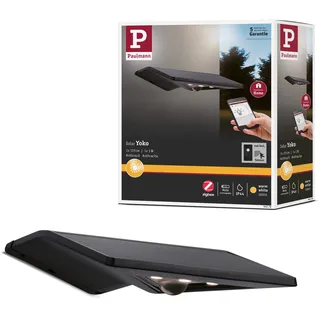 Paulmann 94278 LED Solar Zigbee Wandleuchte Yoko Außenleuchte incl. 1x1 Watt IP44 Anthrazit Kunststoff 3000 K