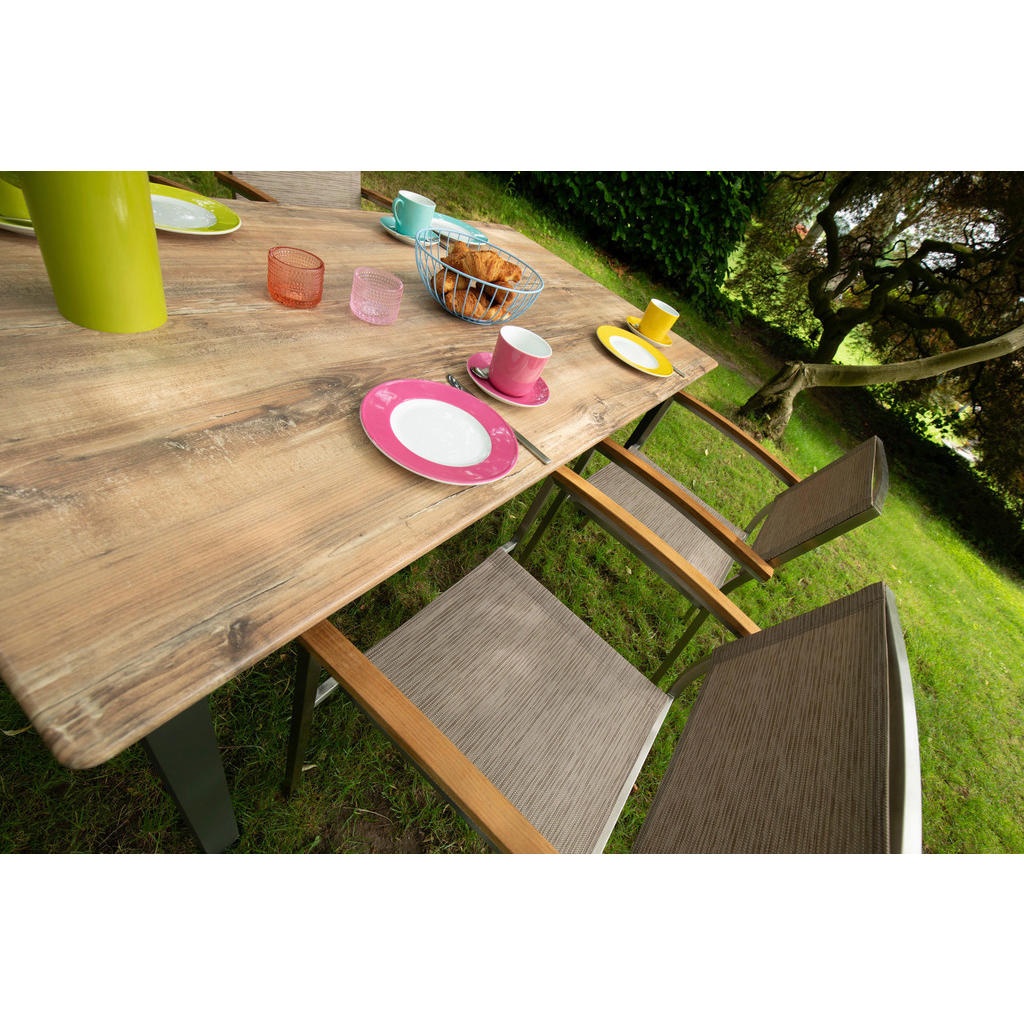 Bild von Skye Garten-Essgruppe 5-tlg. Tisch Acaplan 160 x 90 cm beige/grau/silber