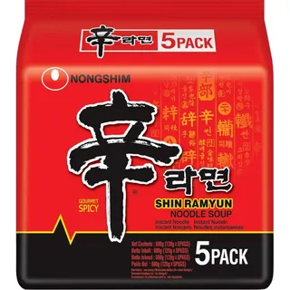 Nongshim Nong Shim - Instant Nudeln Shin Ramyun - Multipack (5 X 120 GR) - Produktdesign kann abweichen