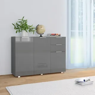 vidaXL Sideboard Hochglanz-Grau 107x35x80,5 cm - Grau