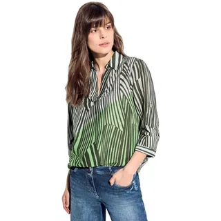 CECIL Damen B344680 Lange gestreifte Bluse, cool Khaki, Large