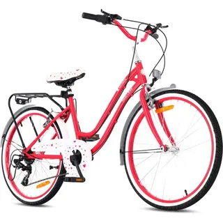 Mädchen fahrrad 24 Zoll für das Heilige Abendmahl mit SHIMANO 7-Gang Heart Bike rosa - Rosa